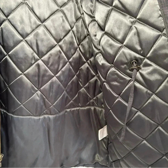 VTG 90s Jones New York Coat Size M Zip Cut Faux Fur Collar Waist Cinch Pockets - Picture 12 of 17